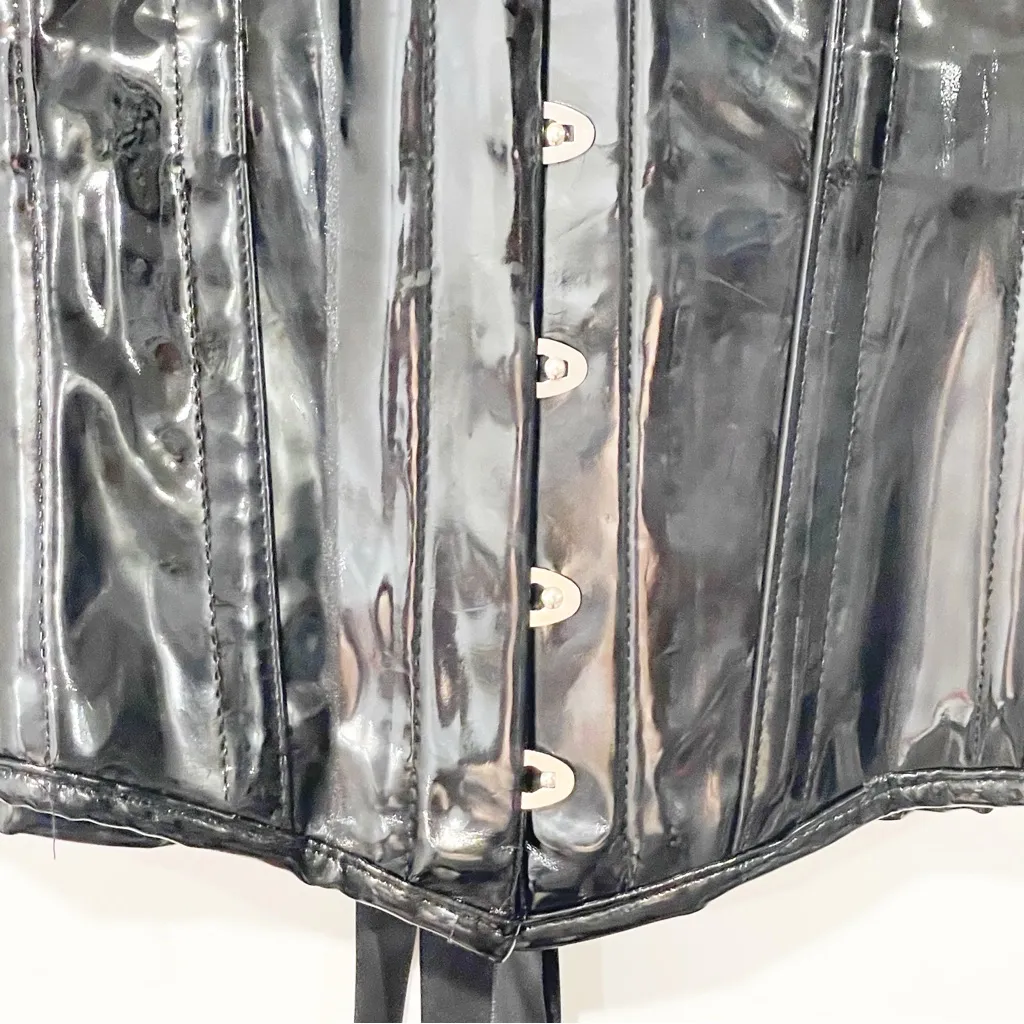 Corset Story 30” BLACK PVC CLASSIC UNDERBUST WAIST TRAINER WITH HIP GORES‎ Size undefined - Image 3