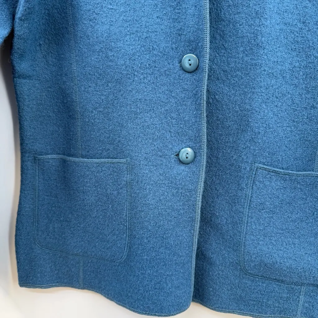 Vintage Requirements wool cardigan sweater blazer jacket size Small NWT Teal - Image 3