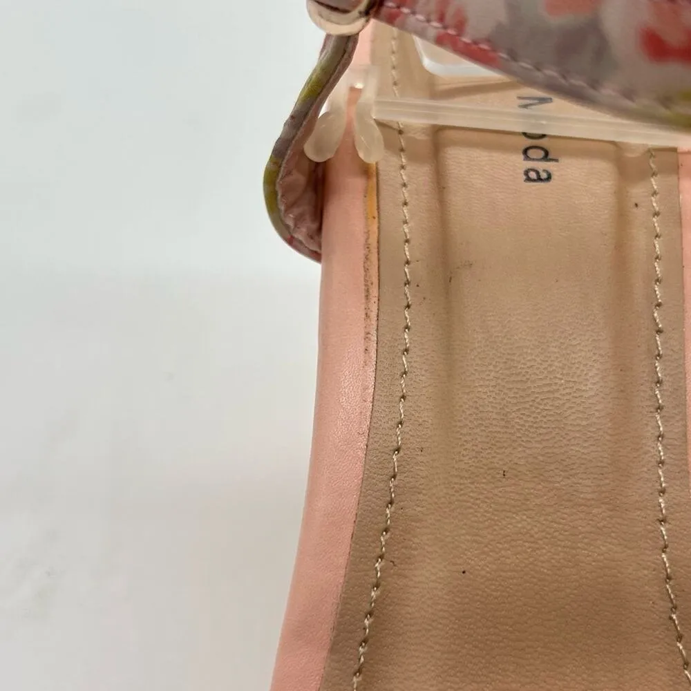 Top Moda‎ Sandal Womens 10 Pink Floral Wedge Open Toe Wedge Sandal - Image 5