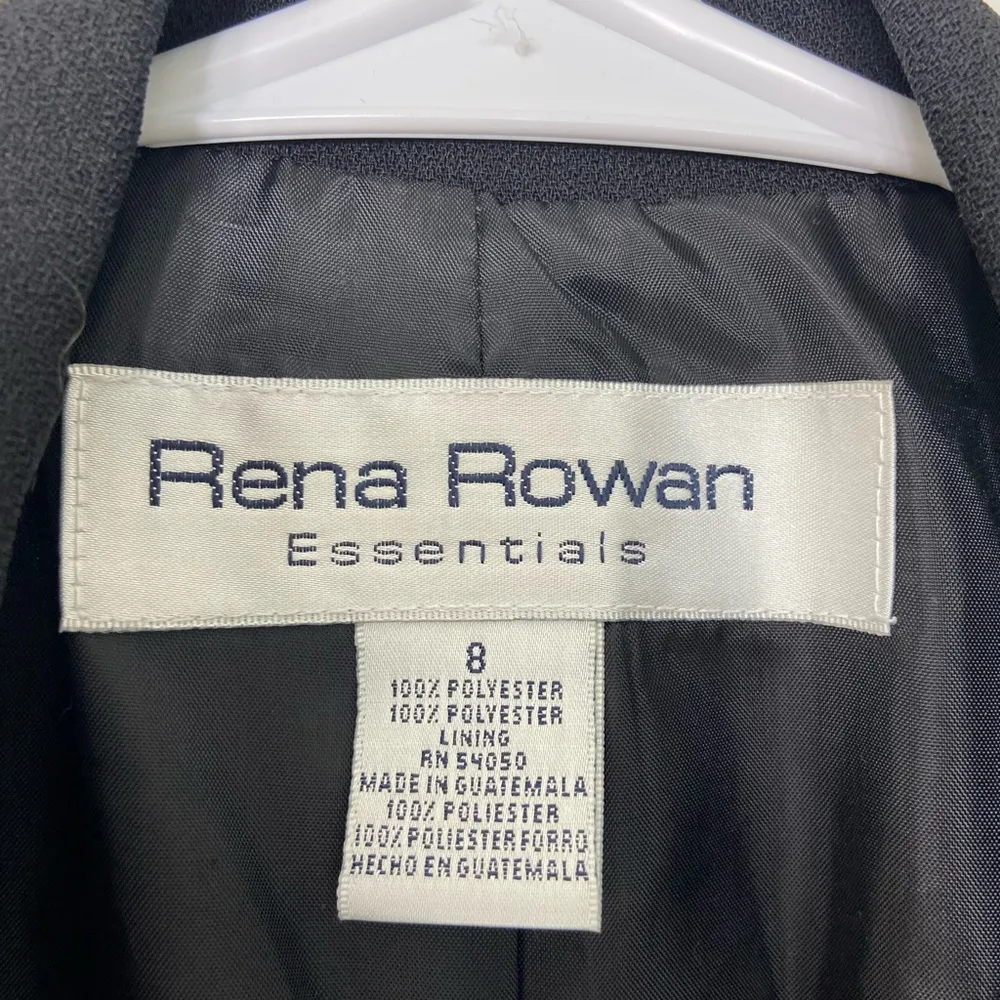 EUC Vintage Rena Rowan Essentials women's solid black lined blazer jacket size 8 - Image 3