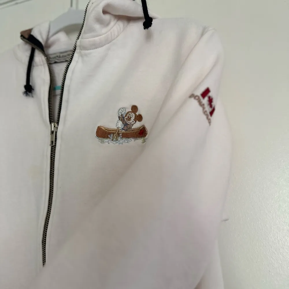 VTG Donaldson Disney Women Sz:S Embroidered Canada Mickey Mouse Full Zip Hoodie. Pink - Image 13