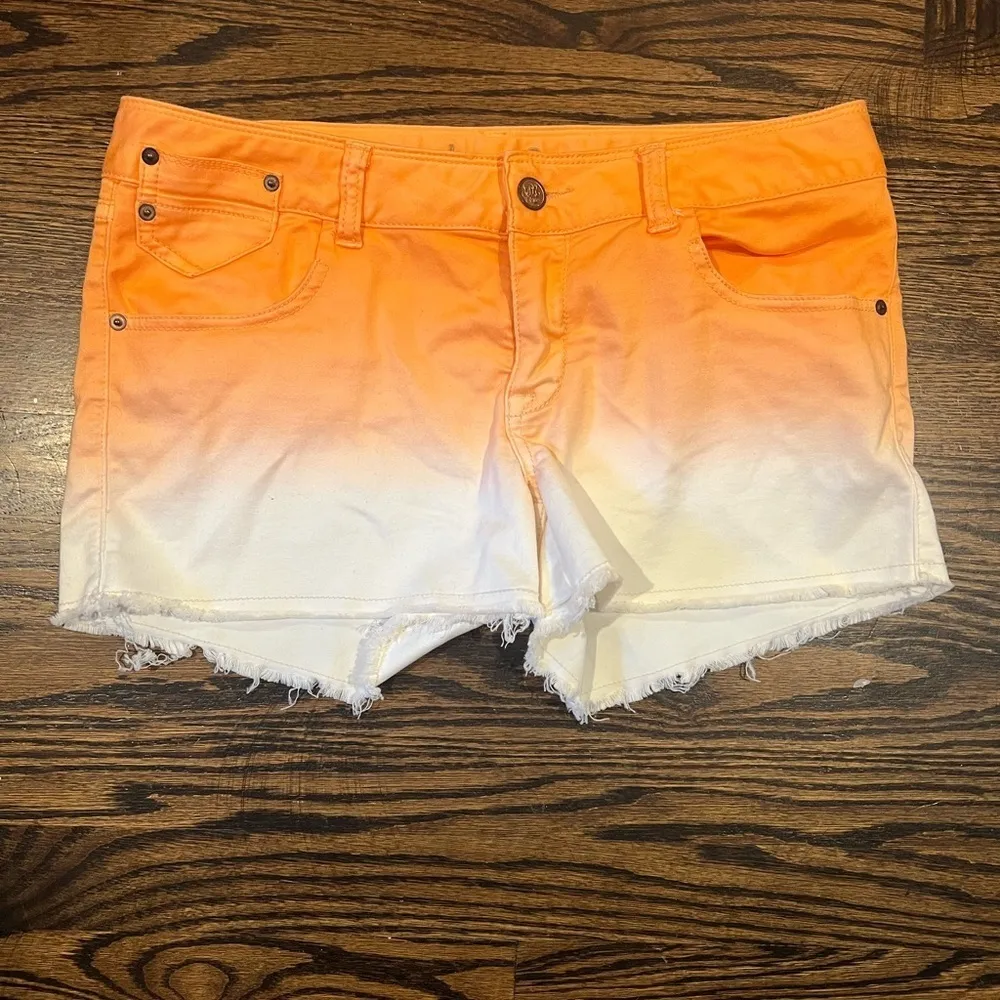 American Rag White Orange Ombré‎ Shorts Juniors Size 11 Summer Beach Casual - Image 4