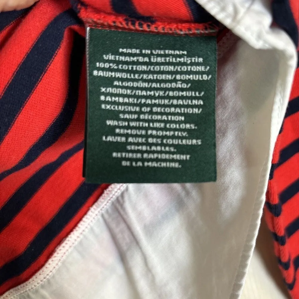Lauren Ralph Lauren Shirt Womens Sz S Nautical Striped Rope Logo Red Blue - Image 9