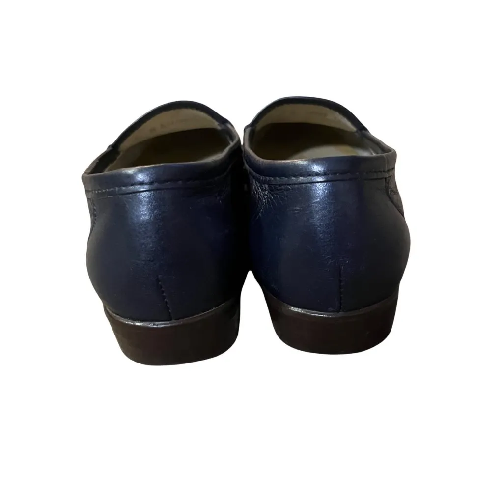 Vintage SAS Tripad Womens 7 Navy Blue Leather Slip - Image 7