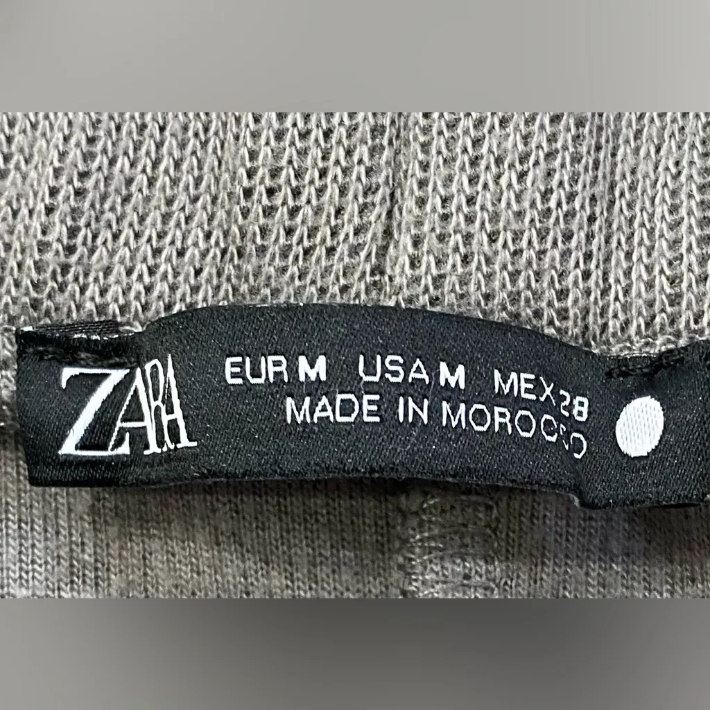 Zara‎ Women’s Size Medium Gray Ribbed Knit Joggers - Image 7