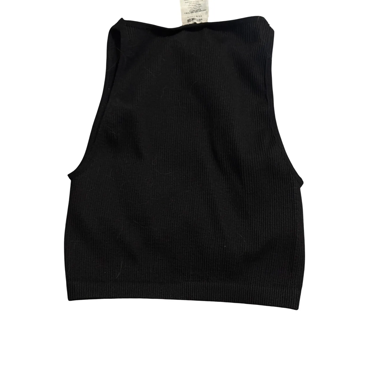 Cotton On Women Black Cropped Ribbed High Neck Black Tank Sleeveless Size XS/S - Image 3