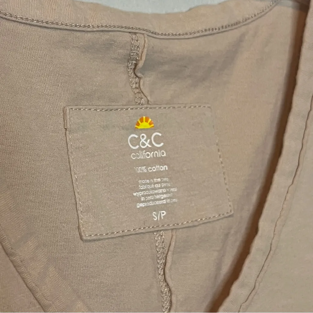 C&C California Light Beige V-Neck Tank Top - Image 4