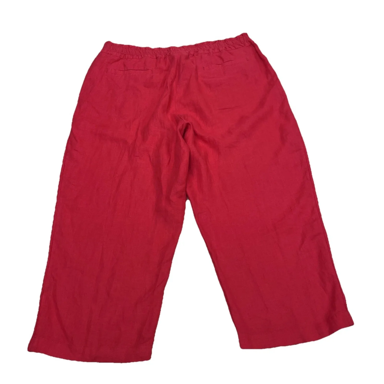 Charter Club 100% Linen Pull On Pants Women’s Size XL Red Vacation Beachy Preppy - Image 2