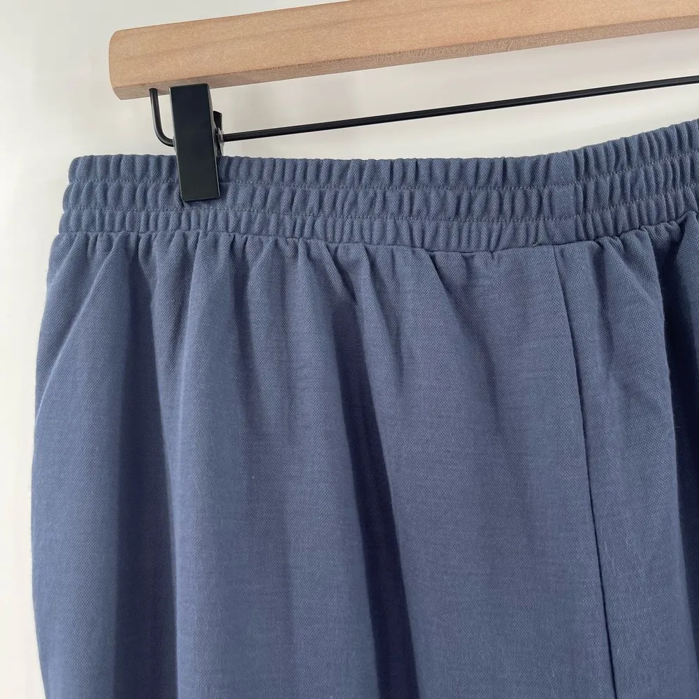 BOBEAU Pull On Pants Size Medium Indigo Blue Wide Leg NWT Rayon Nylon Blend Crop - Image 7