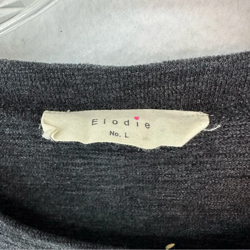 Elodie Short Sleeve Cutout Babydoll Mini Dress Large Gray - Image 3