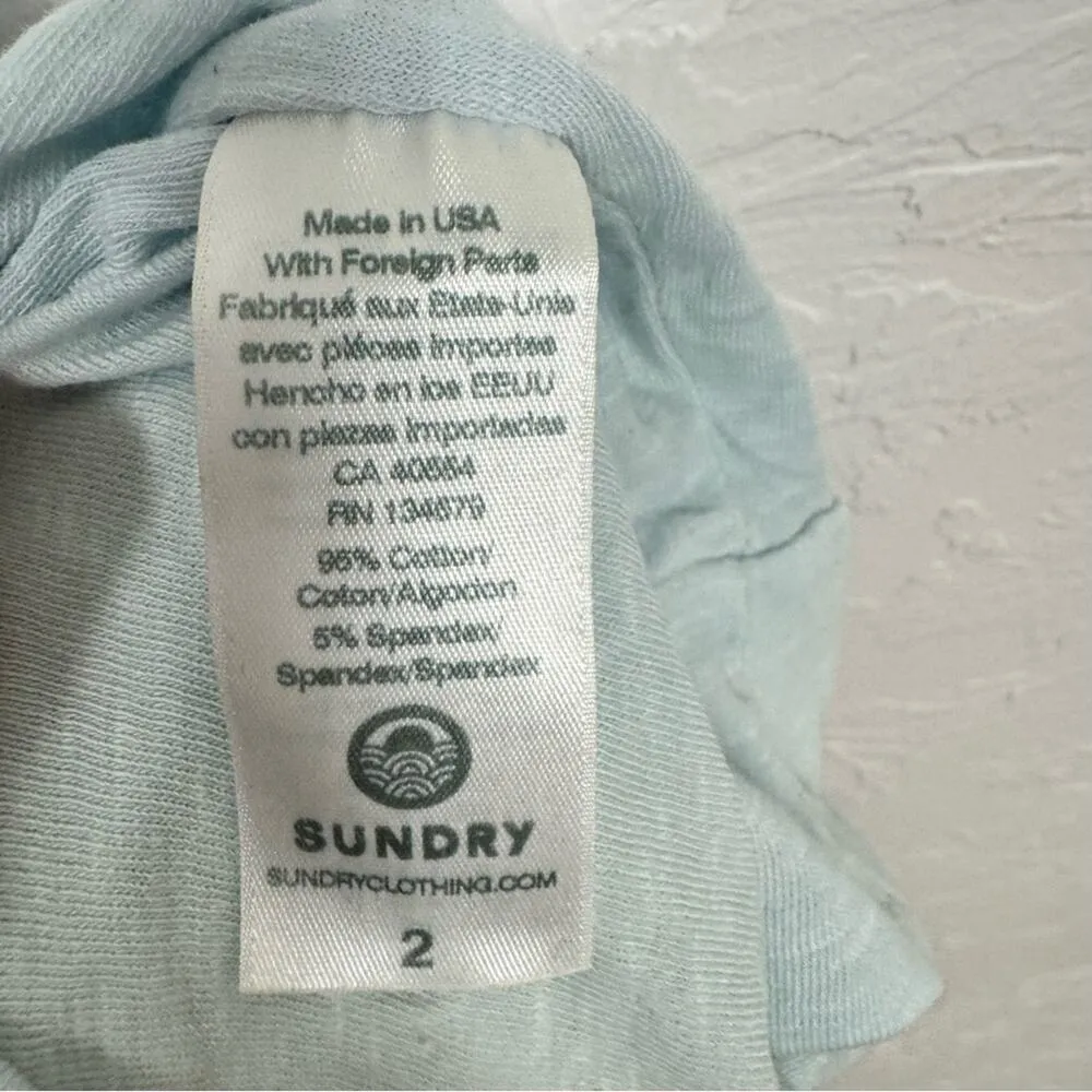 Sundry Light Blue Mini Dress Women’s M Ruched Sleeveless Athletic Hiking Outdoor - Image 4