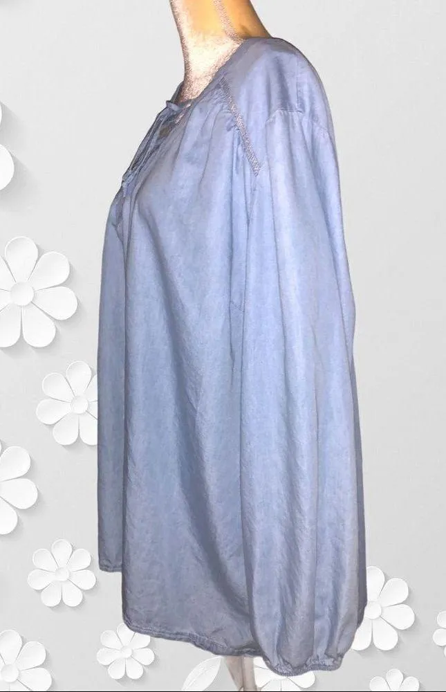 Nwot! Lane Bryant denim look long sleeved shirt - Image 3