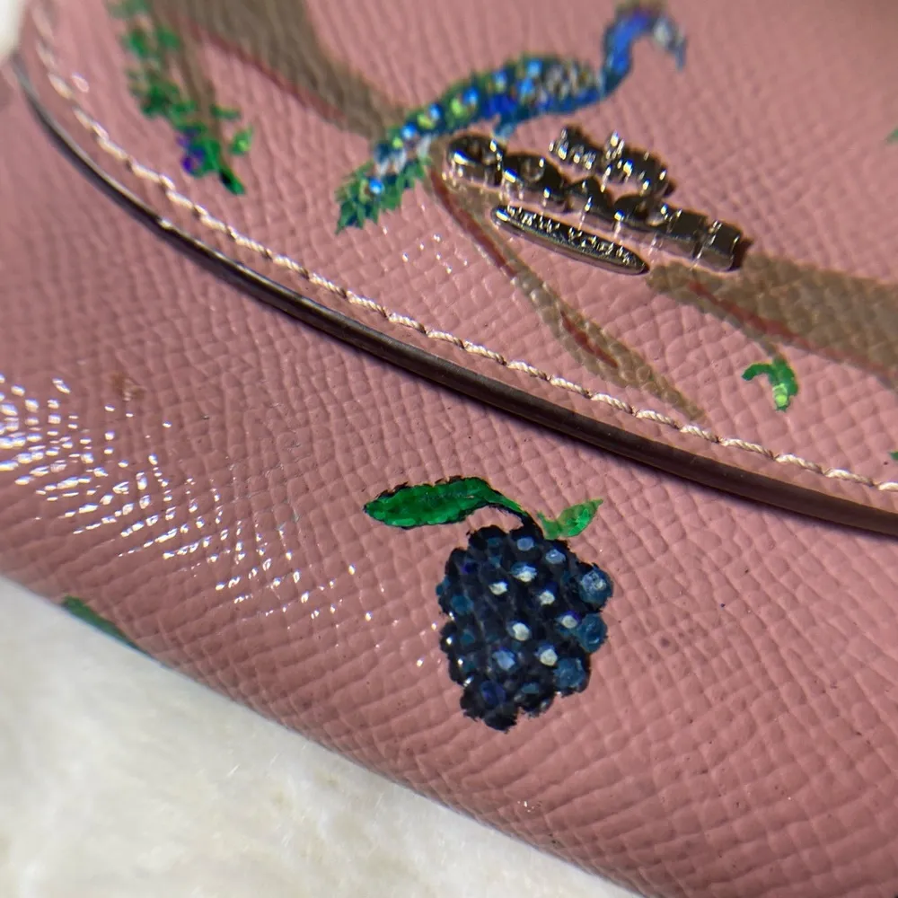 Berry Peacock Pink Leather Coach Sallet Hand Painted - Image 15