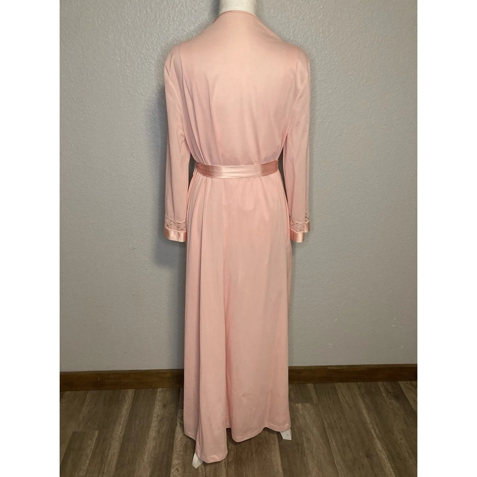 Vintage Vanity Fair M Peignoir Set Pink Women Nightgown Robe Nylon Lace Babydoll - Image 13