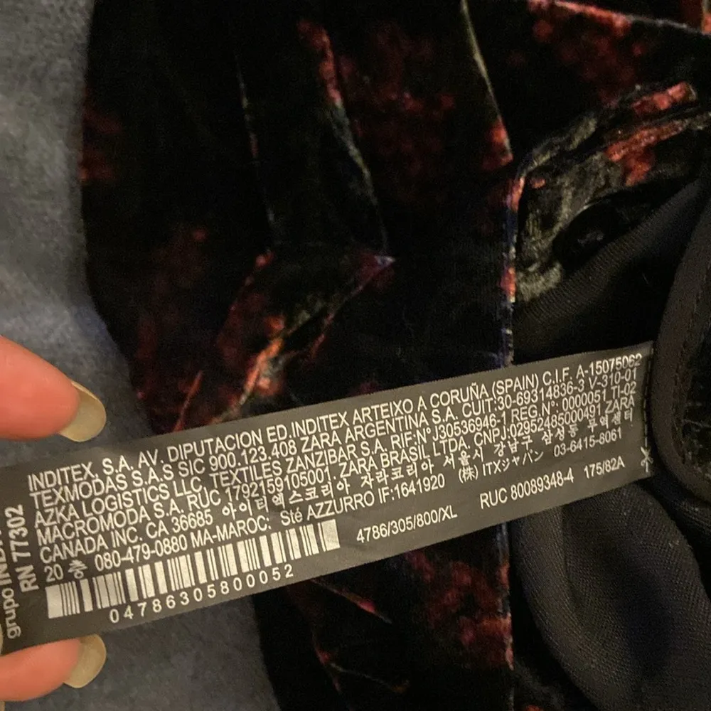 Zara womens small black floral velvet Charlotte pant flared leg dress pants NWT - Image 8