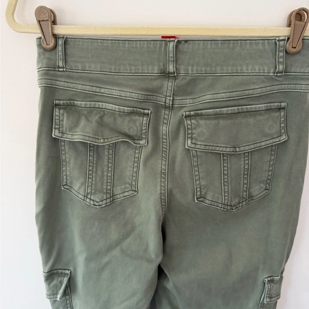 SPANX pants women large green stretch twill ankle cargo skinny leg - Image 7