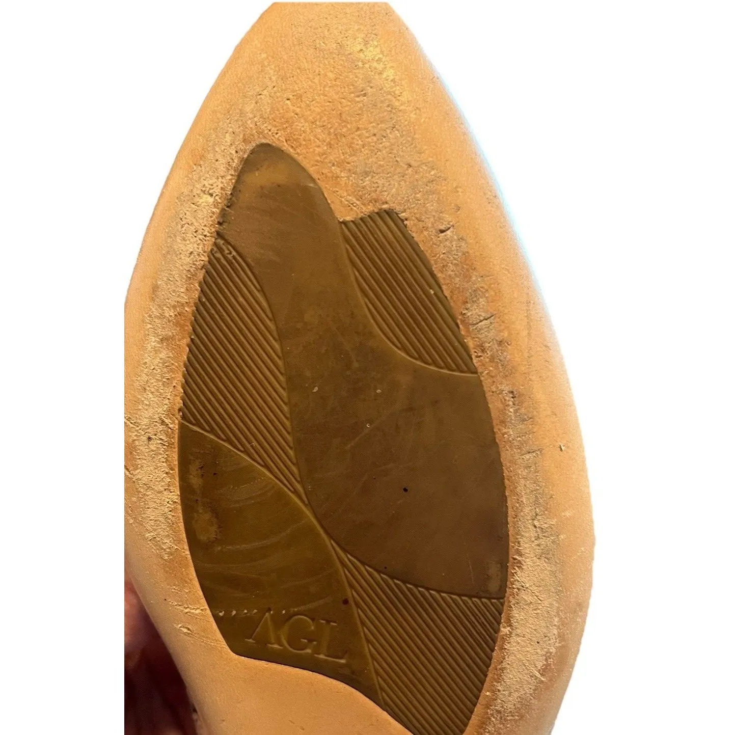 AGL Attilio Giustille Leombruni Snakeskin Print Leather Ballet Flat Size 5.5 Tan - Image 8