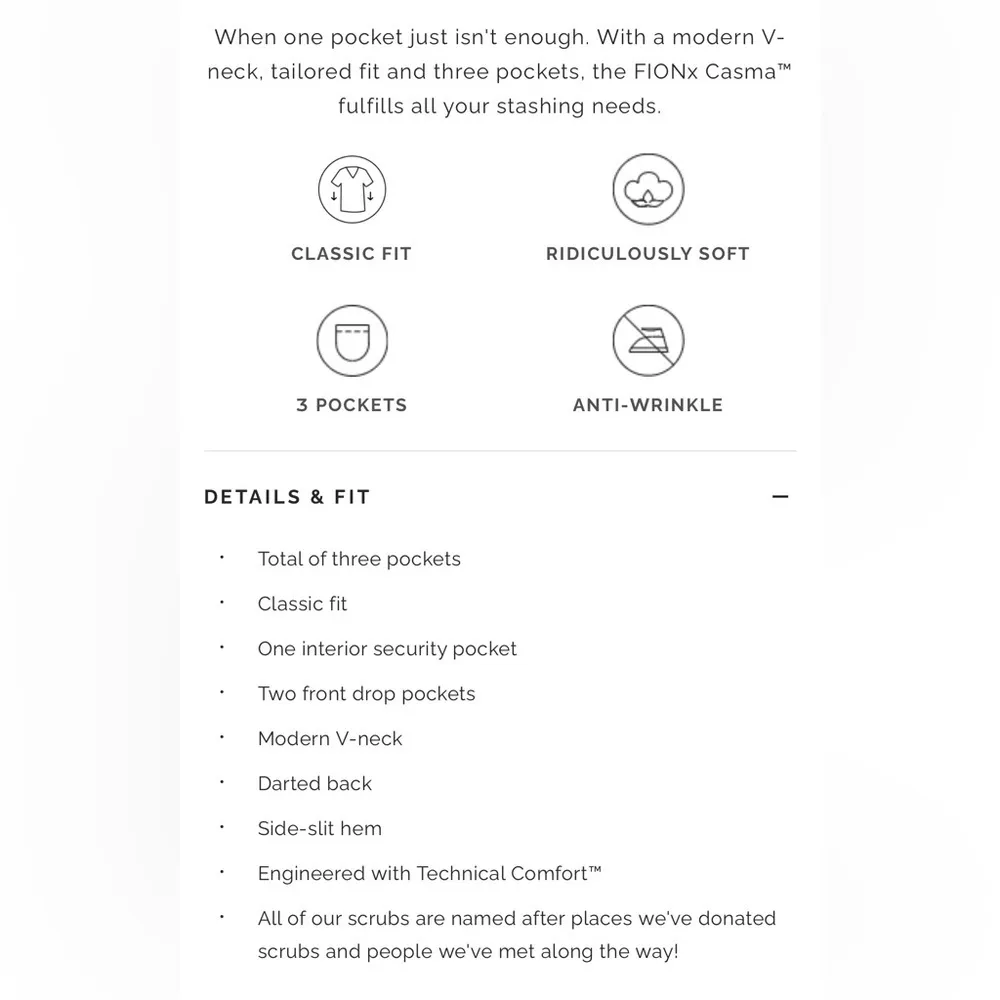 Figs Casma Three Pocket Scrub Top Size Small Graphite Womens… - Image 7