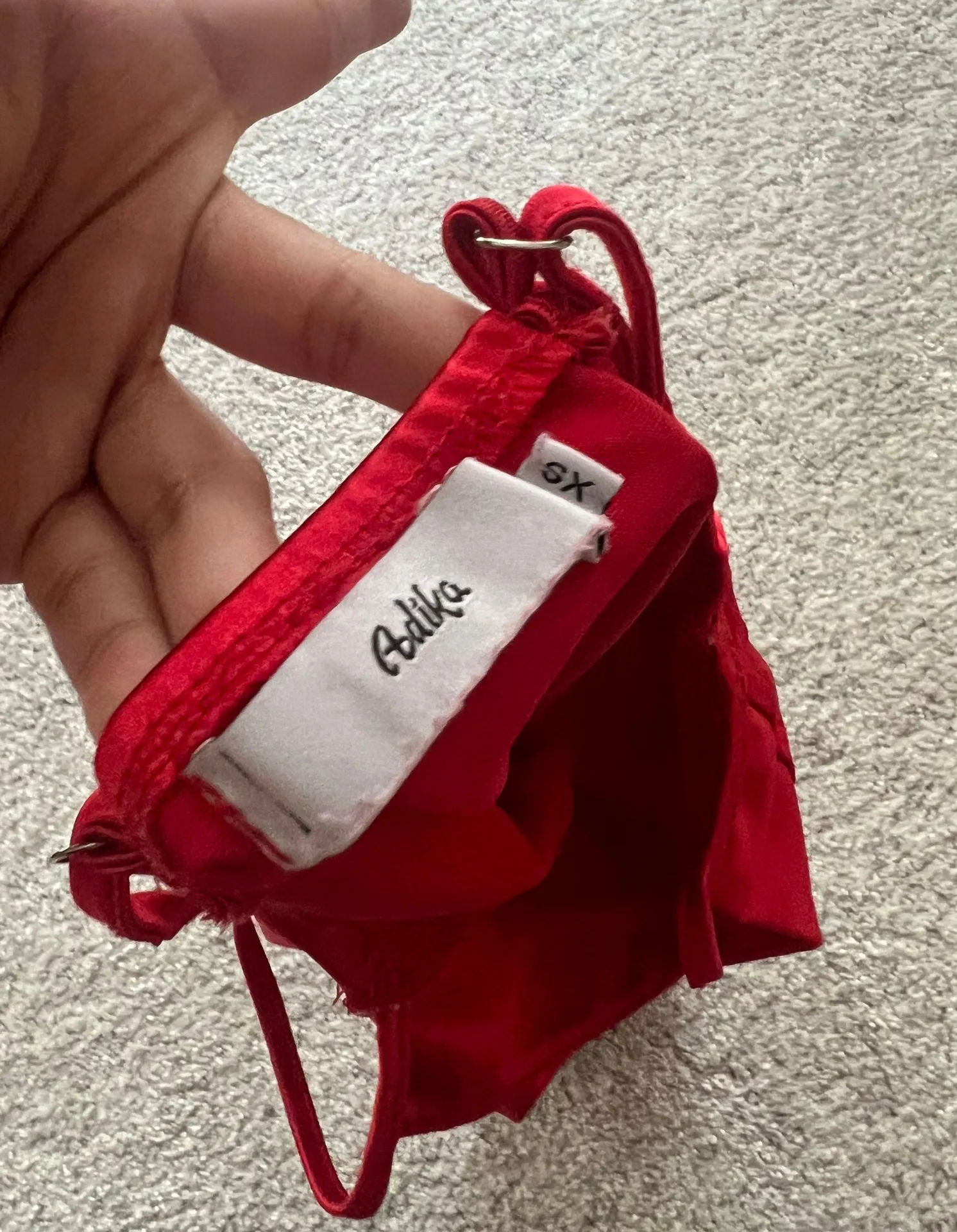 Red Satin Bodysuit Size XS - Image 3