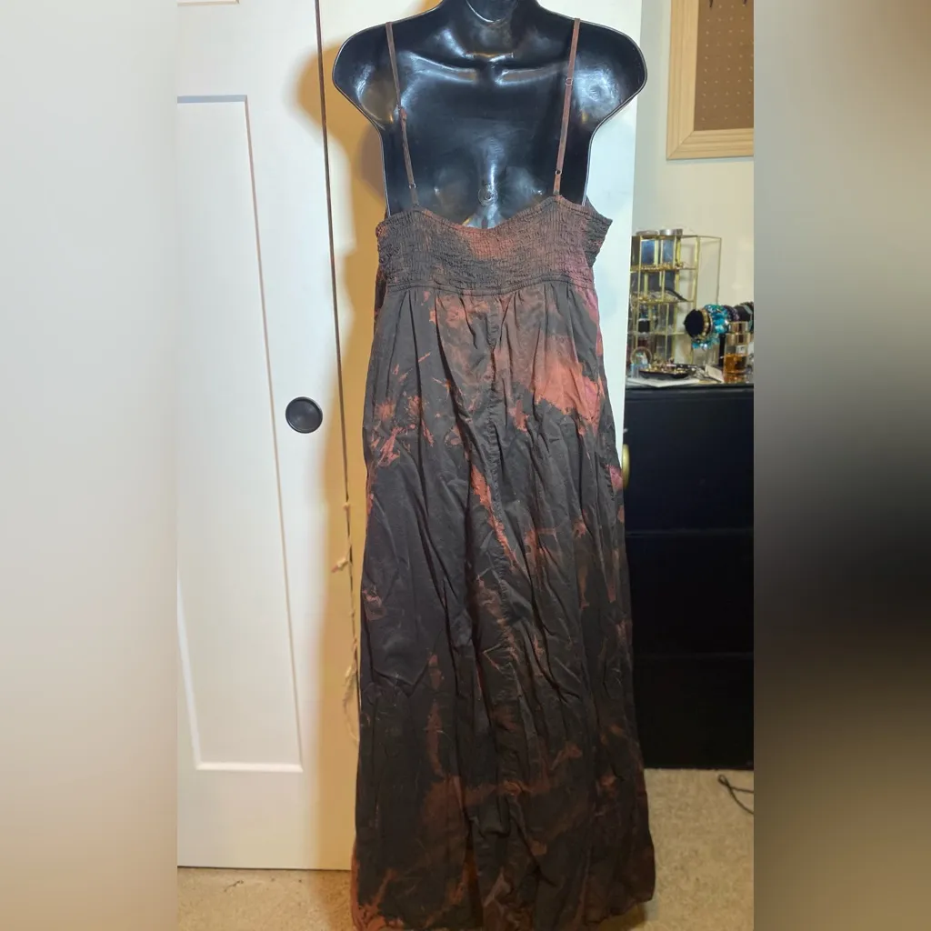 GAP Acid Wash Brown & Pink Cotton Sundress Size 16 - Image 7