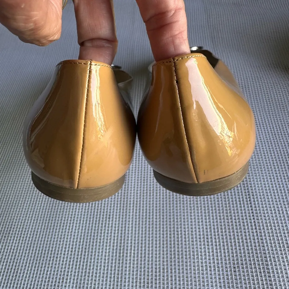 FRANCES VALENTINE Tan Flats with Silver Accent Size 9 - Image 7