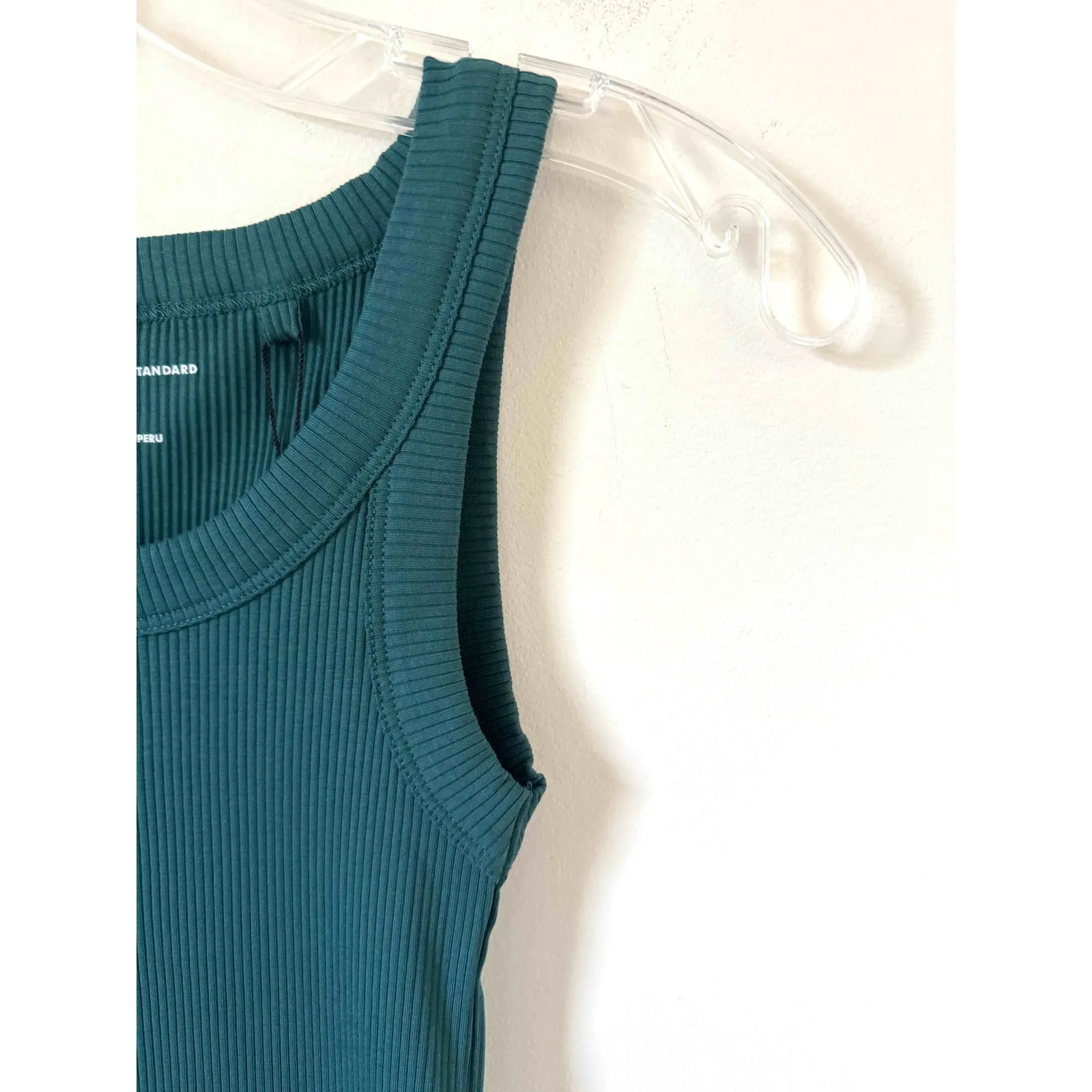 Universal Standard Ribbed Tank Top Teal Blue Green Size 4XS (0-00) - Image 3