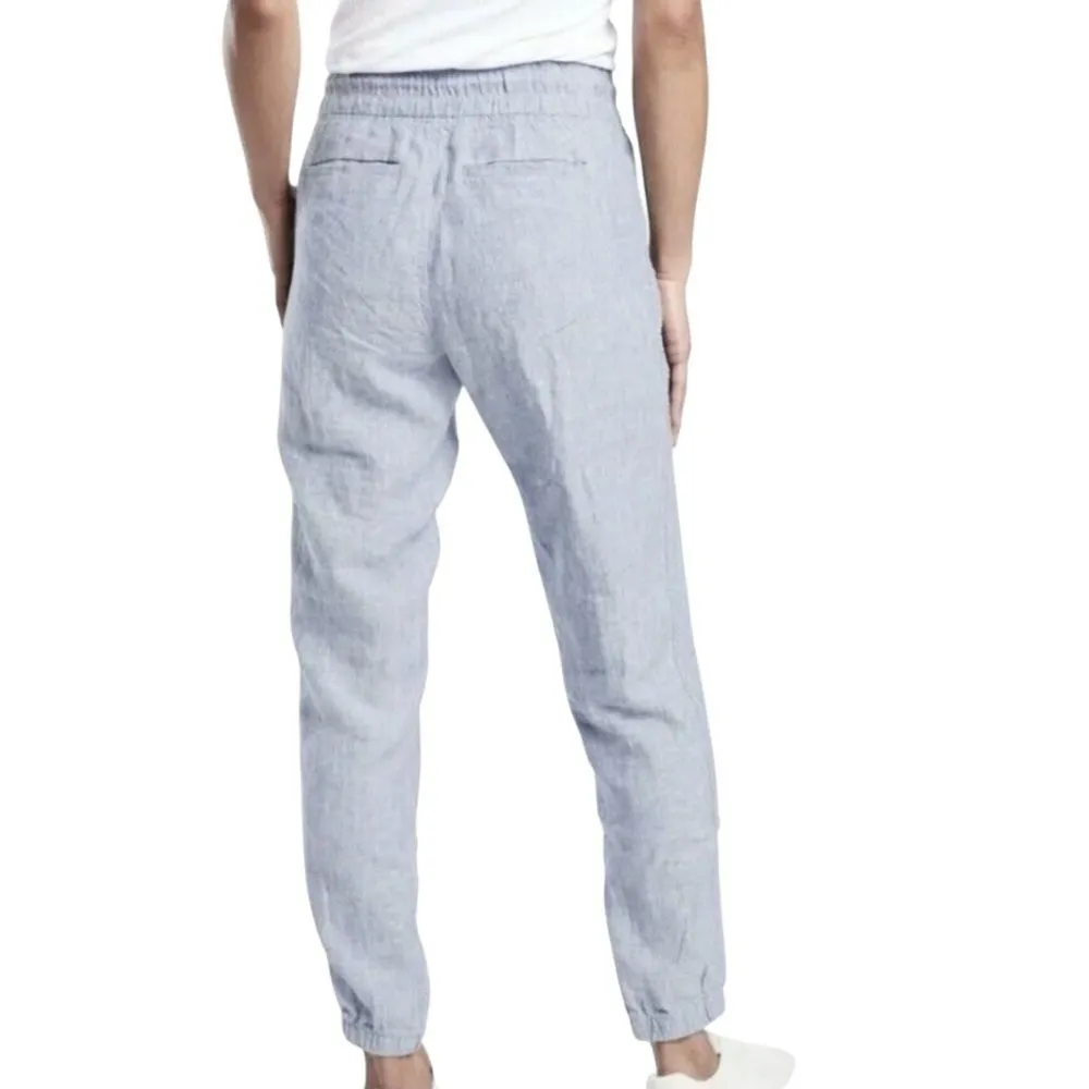 Athleta Blue Chambray Cabo Linen Jogger Pants Size 4 Style#: 530642 - Image 2