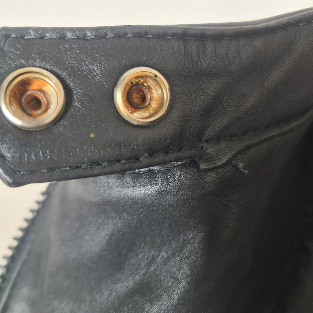 Vtg Hein Gericke Harley Davidson Motorcycle Biker Women's Leather Moto Jacket Black Size 34 - Image 10