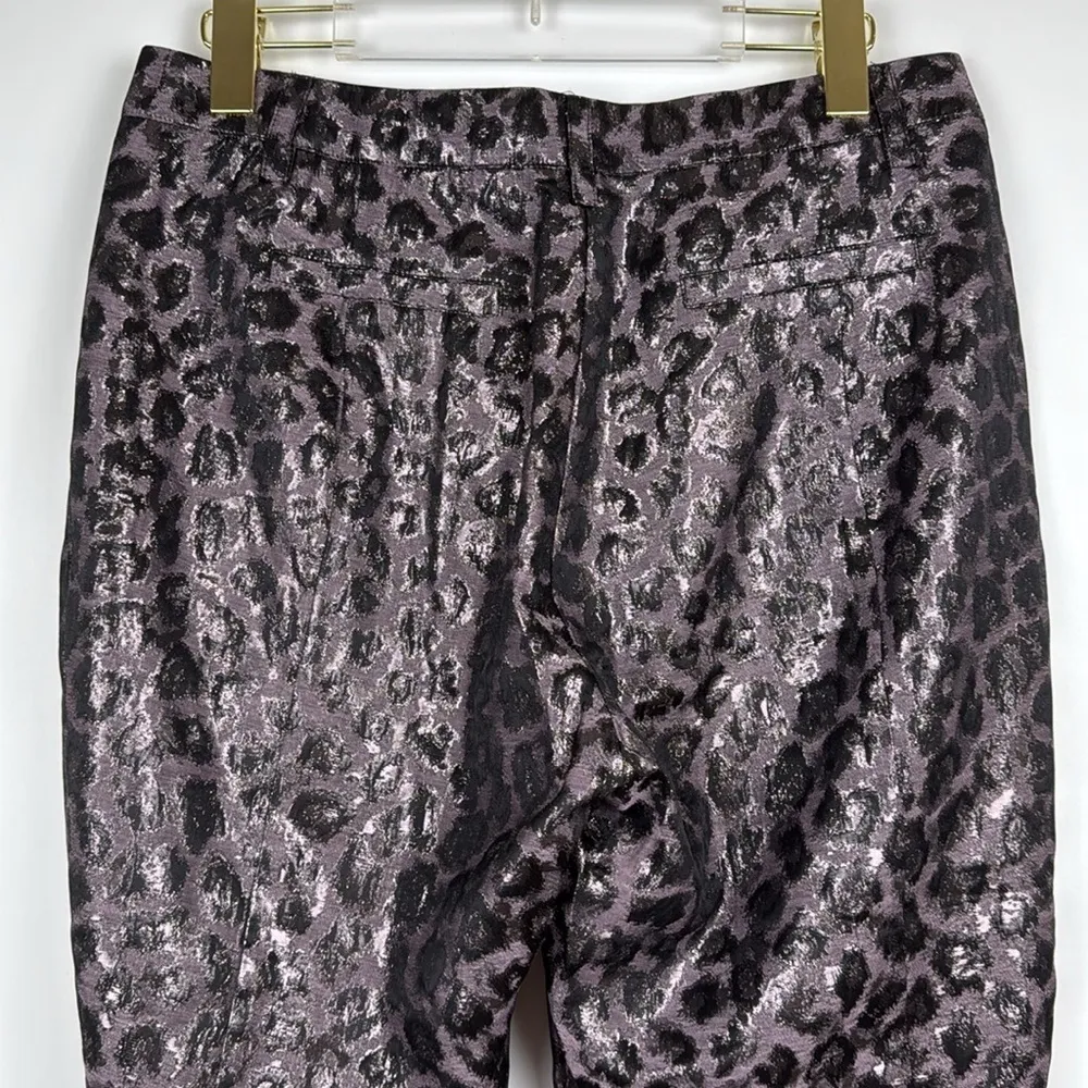 Tanya Taylor Madden Pants in Gray Metallic Animal Print Size 8 - Image 6