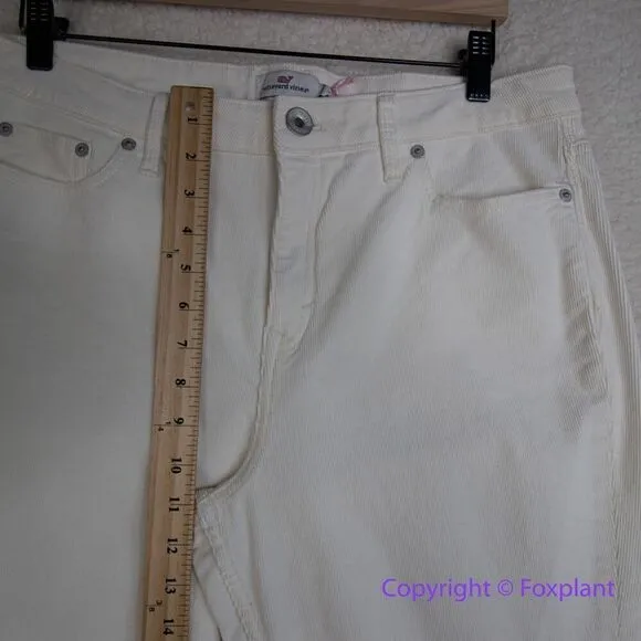 New! Vineyard Vines corduroy Jamie High Rise pants‎ in mashmallow, size 31 - Image 4