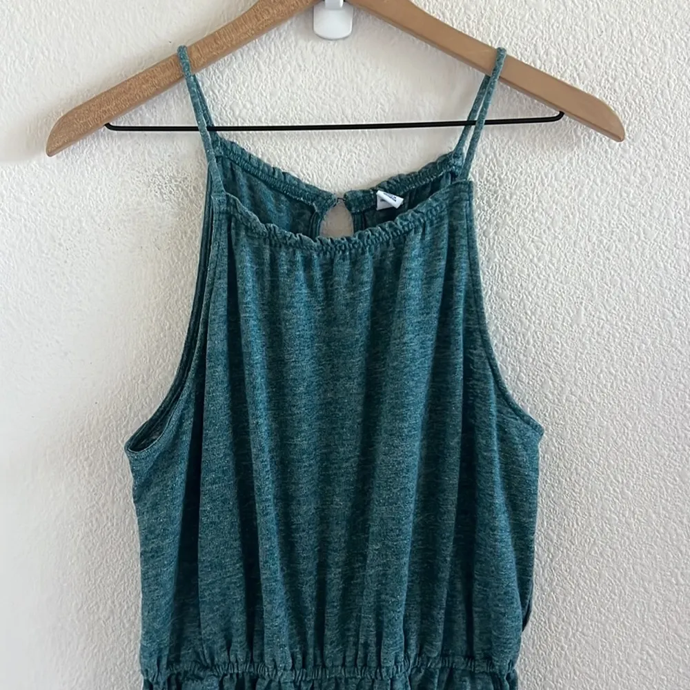 Old Navy Linen Blend Green Teal Romper Playsuit Jumpsuit Large - Image 4