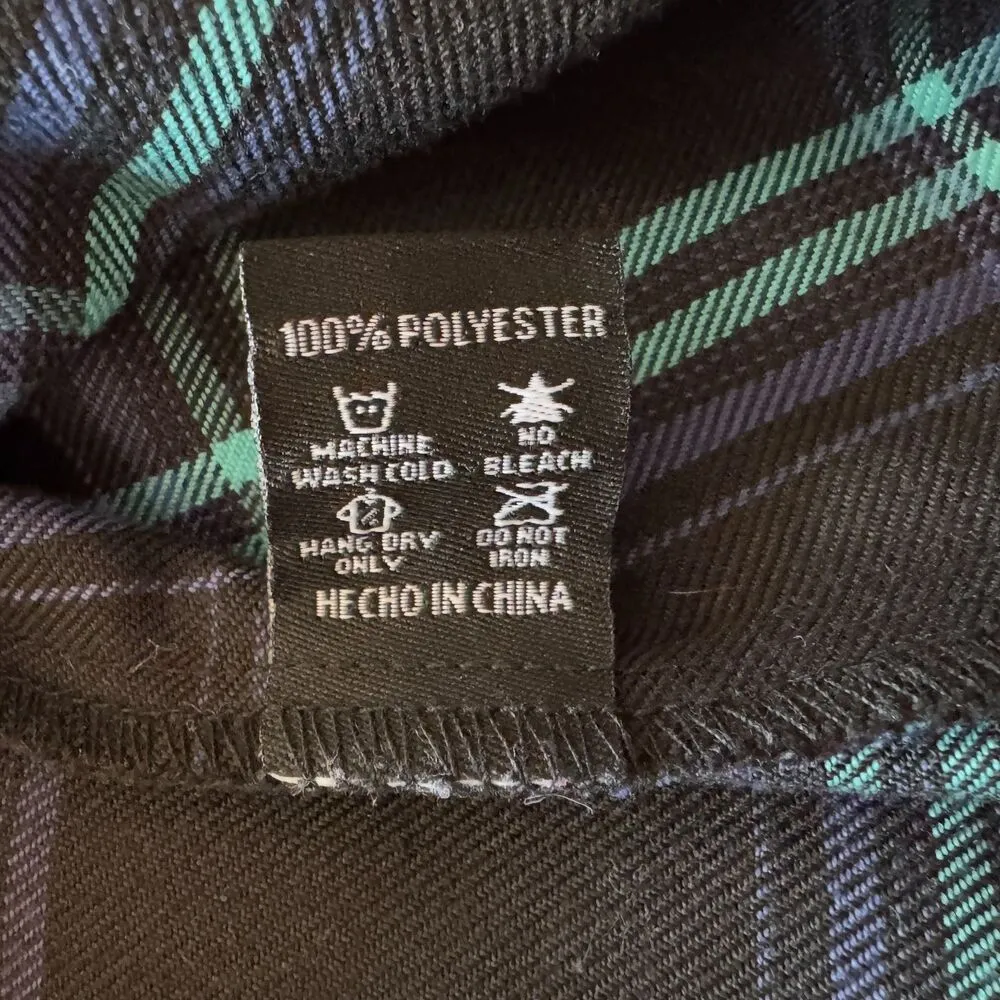 Dixxon | "The Shreddy" Teal & Black Long Sleeve Women's Flannel Size Small - Image 7