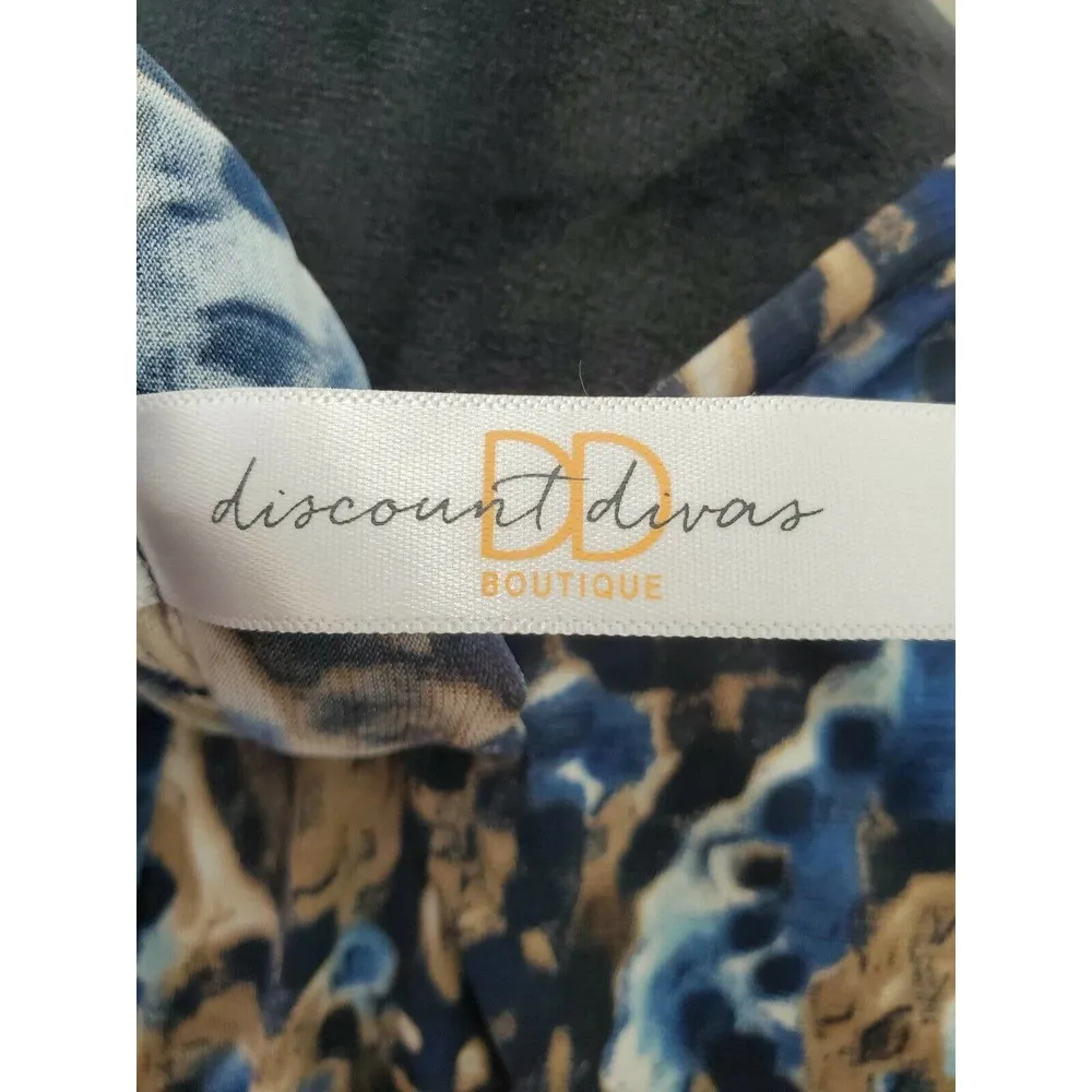 Discount Divas Women's Blue Polyester Round Neck Long Sleeve Knee Length Dress S - Image 9