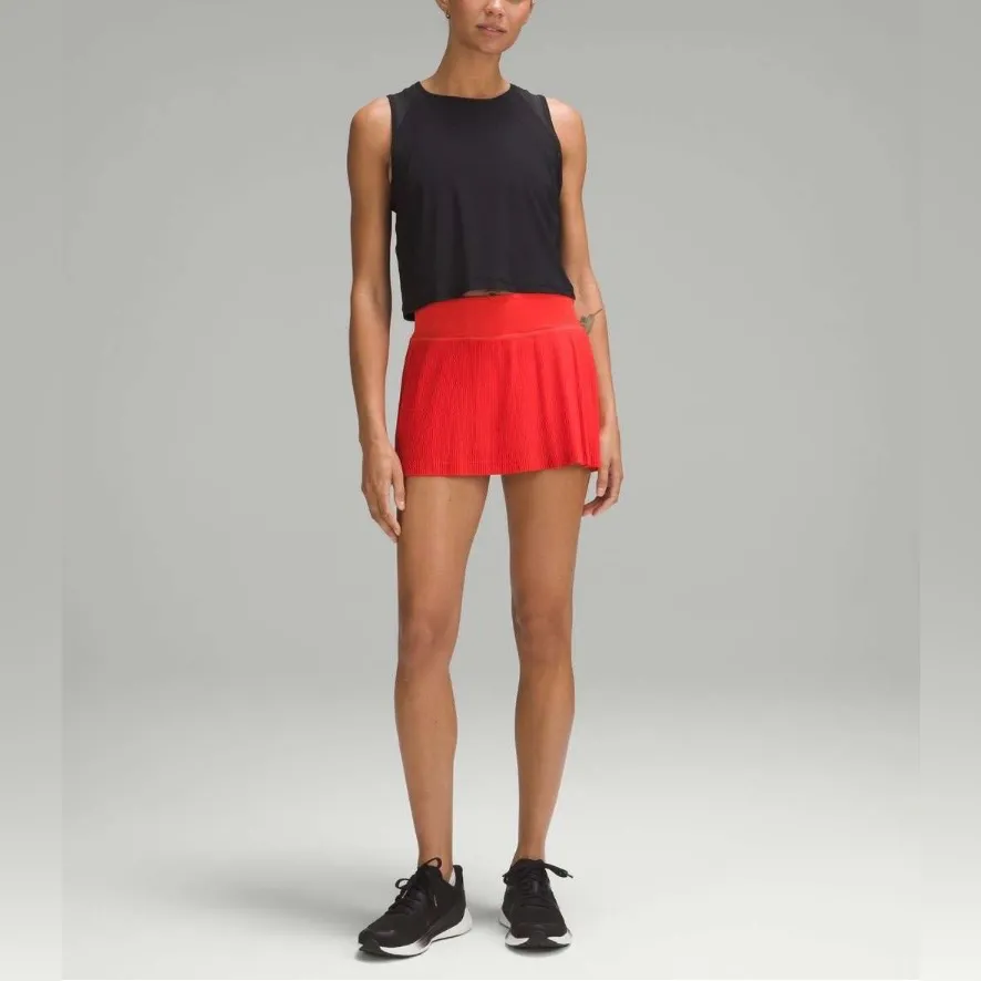 Lululemon Pleat to Street Mid-Rise Skirt Tennis Golf Hot Heat Red Size 8 NWOT - Image 3