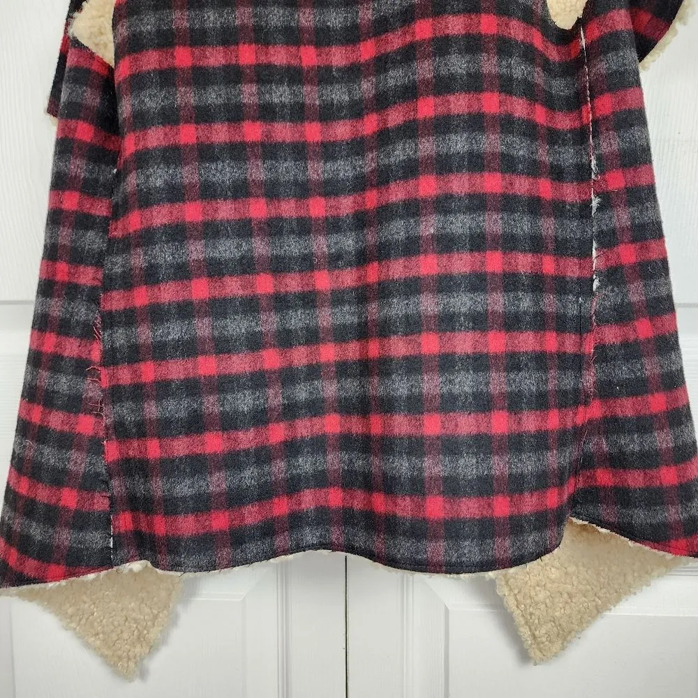 Ruyi Plaid Wool Blend Vest Fly Away Fall Winter Jacket Faux - Image 14