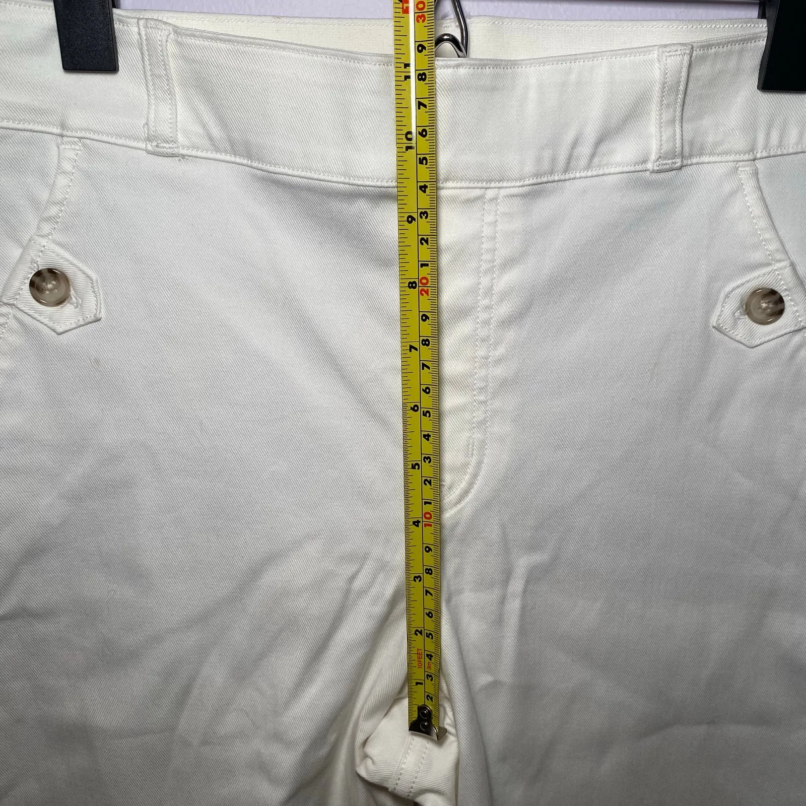 Spanx White Wide Leg Cropped Pants High Rise Stretchy Minimalist Women's Medium - Image 11