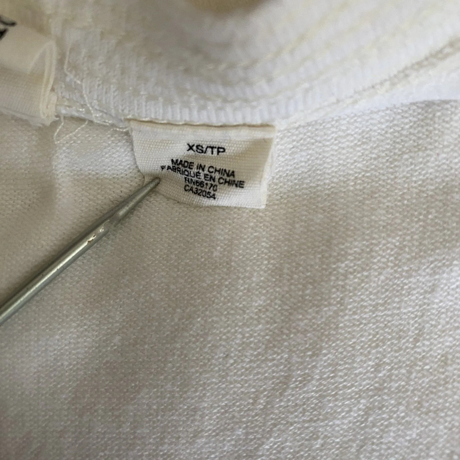 Anthropologie Moth Knit Chiffon Blend High Low Top Faux Pockets Pleated Back XS White - Image 7