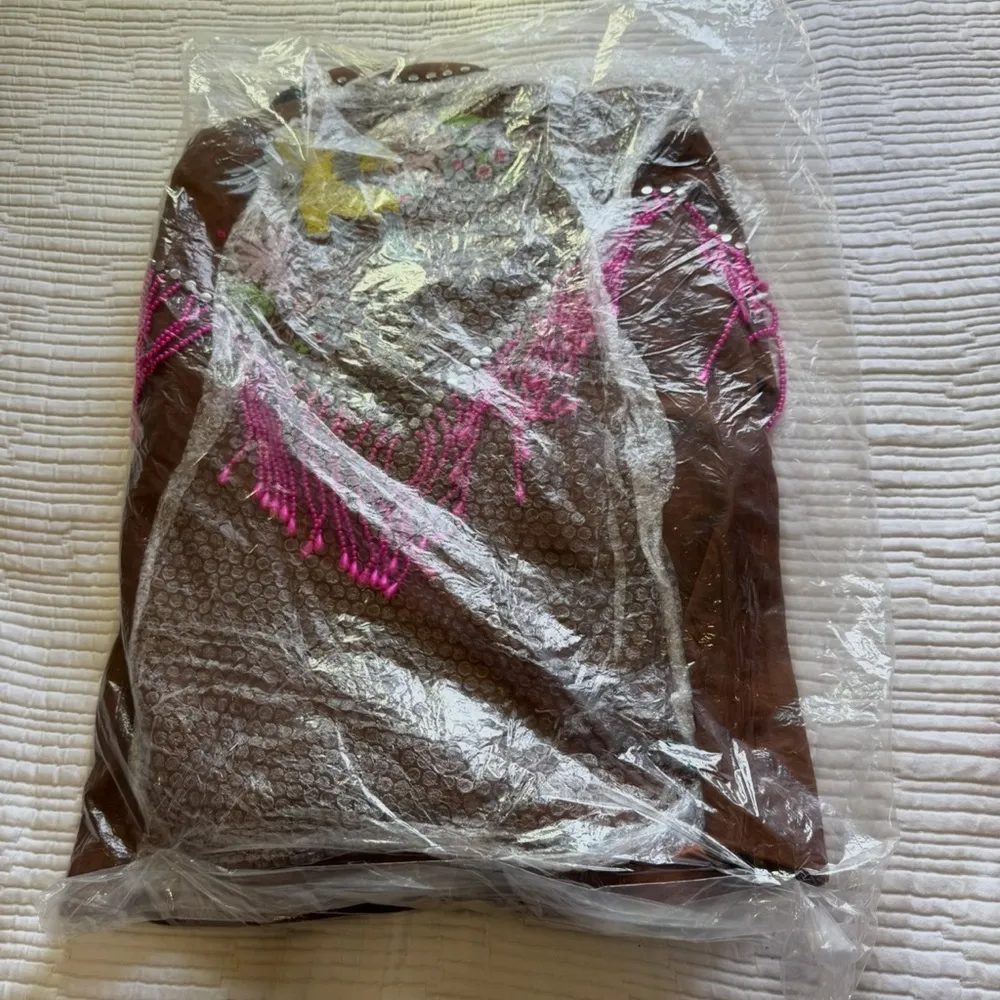 Nasty Gal Womens Real Suede Embroidered Back Fringe Jacket - Image 7