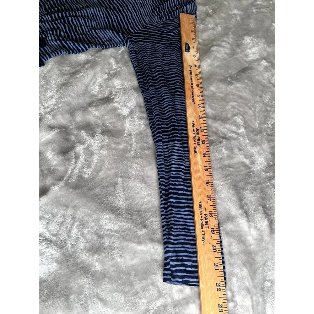 Masai womens size medium shirt cinched at the waist side tie in blue/black Blue - Image 8