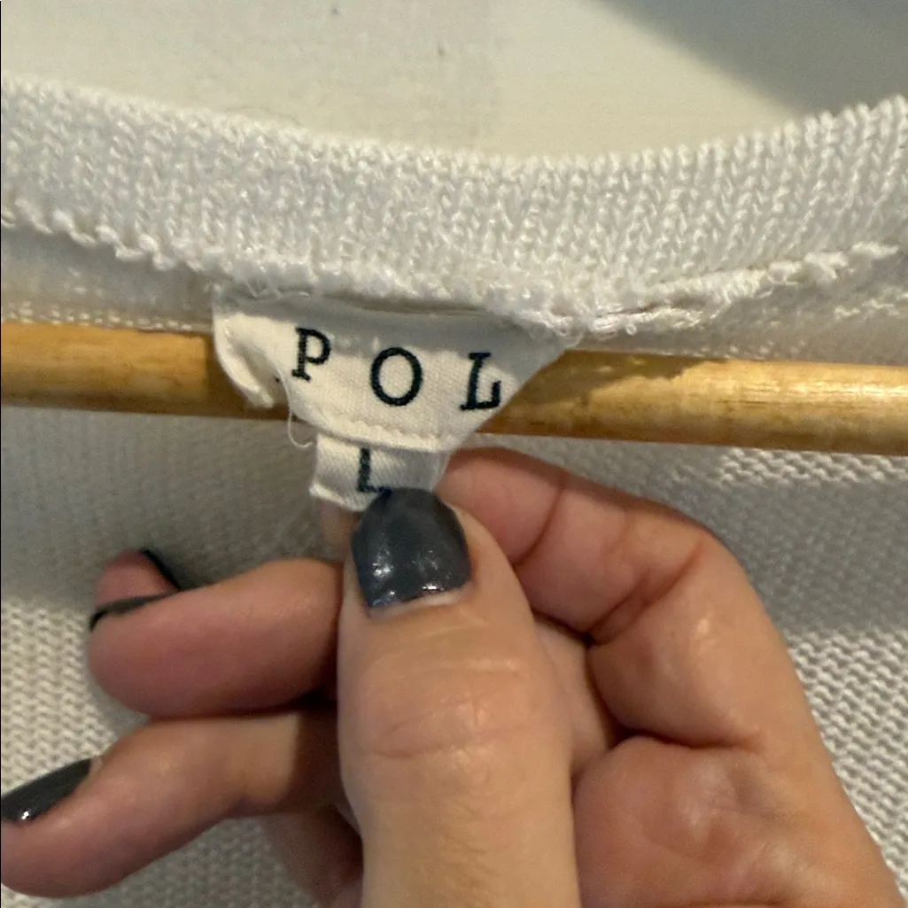 POL Cream V-Neck Blouse with Pocket - Image 2