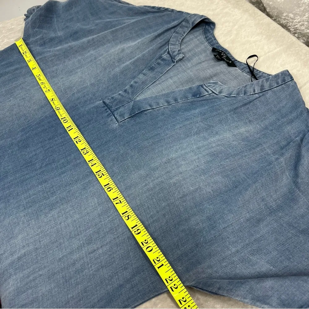 Velvet Heart large Tencel Chambray Tunic Dress w/pockets cold shoulder - Image 8