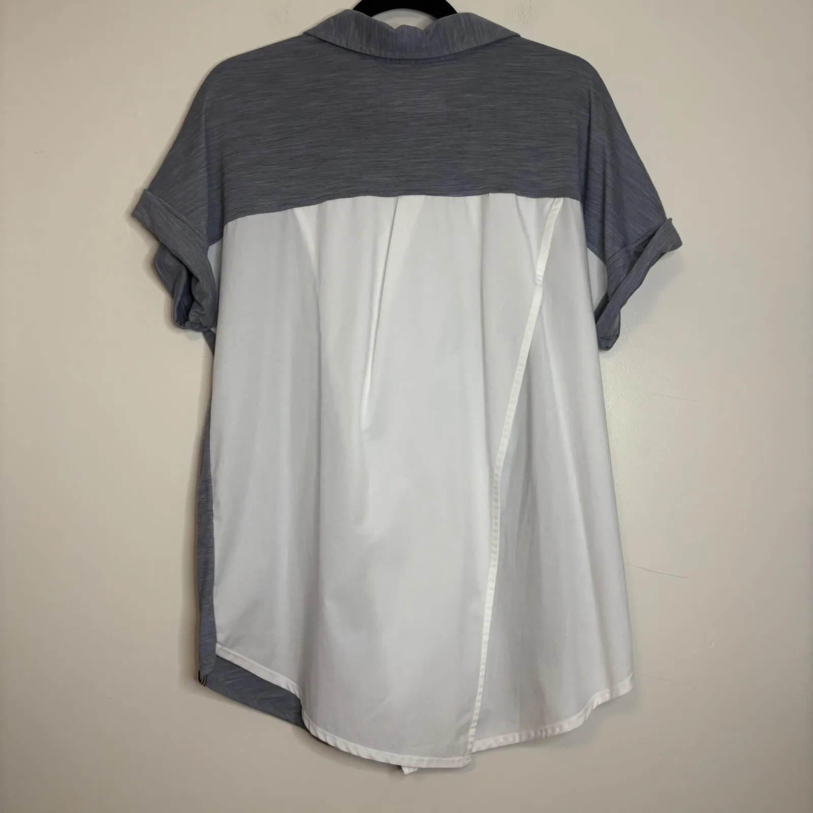 Smartwool Merino Wool Blend Button Down Short Sleeve Shirt Gray‎ Large - Image 4