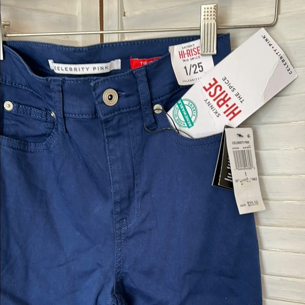 Celebrity Pink Size 1/25 NWT Skinny High Rise The Spice Blue Depth pants Juniors - Image 8