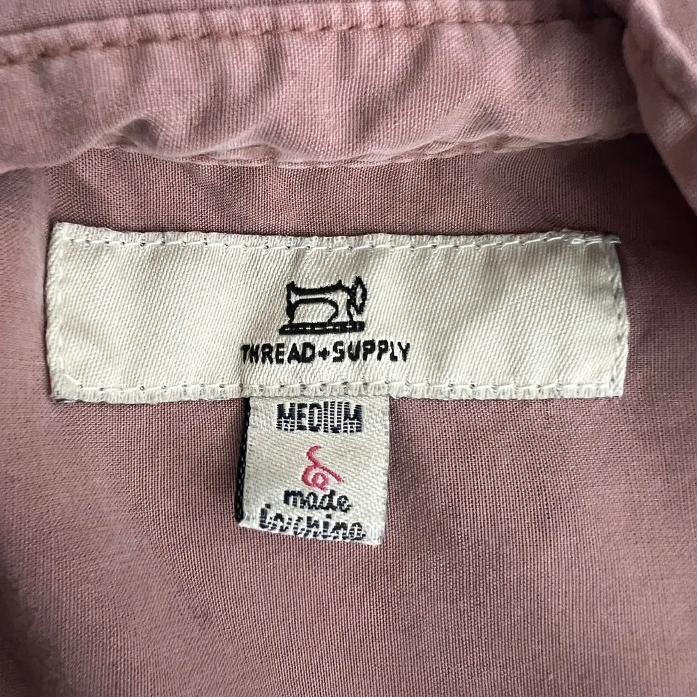 Thread & Supply 1/2 Button Long Sleeve Women's Shirt Size Medium - Image 2