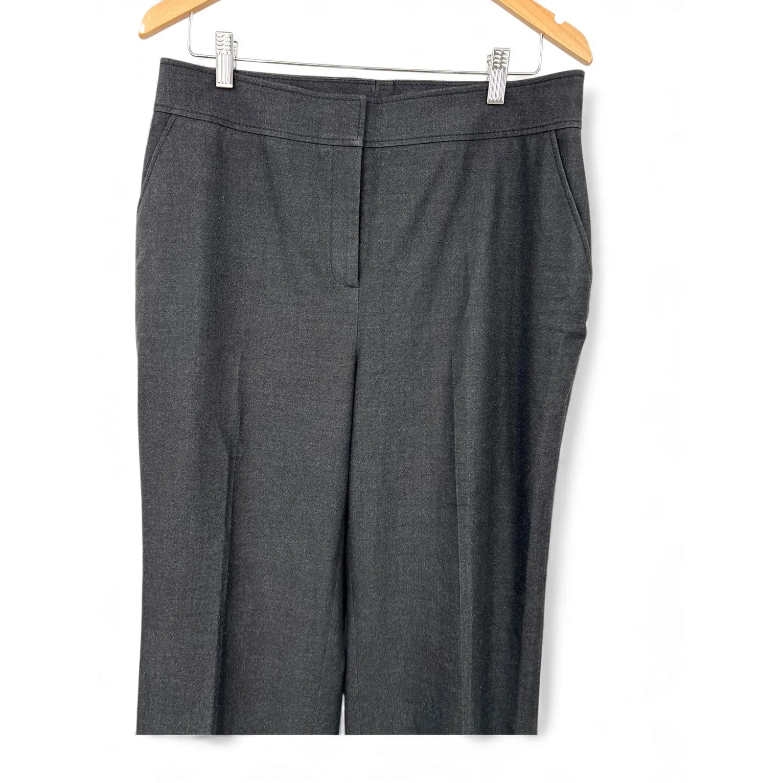 Semantiks 14 wide leg cuffed pants Trouser Slacks Dark Grey Women 31.5" inseam Gray - Image 4