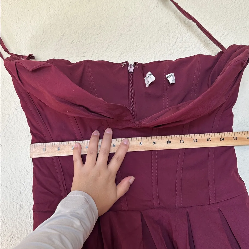 HOUSE OF CB 'Lady' Wine Strapless Midi Dress NWOT SIZE L D-DD - Image 6