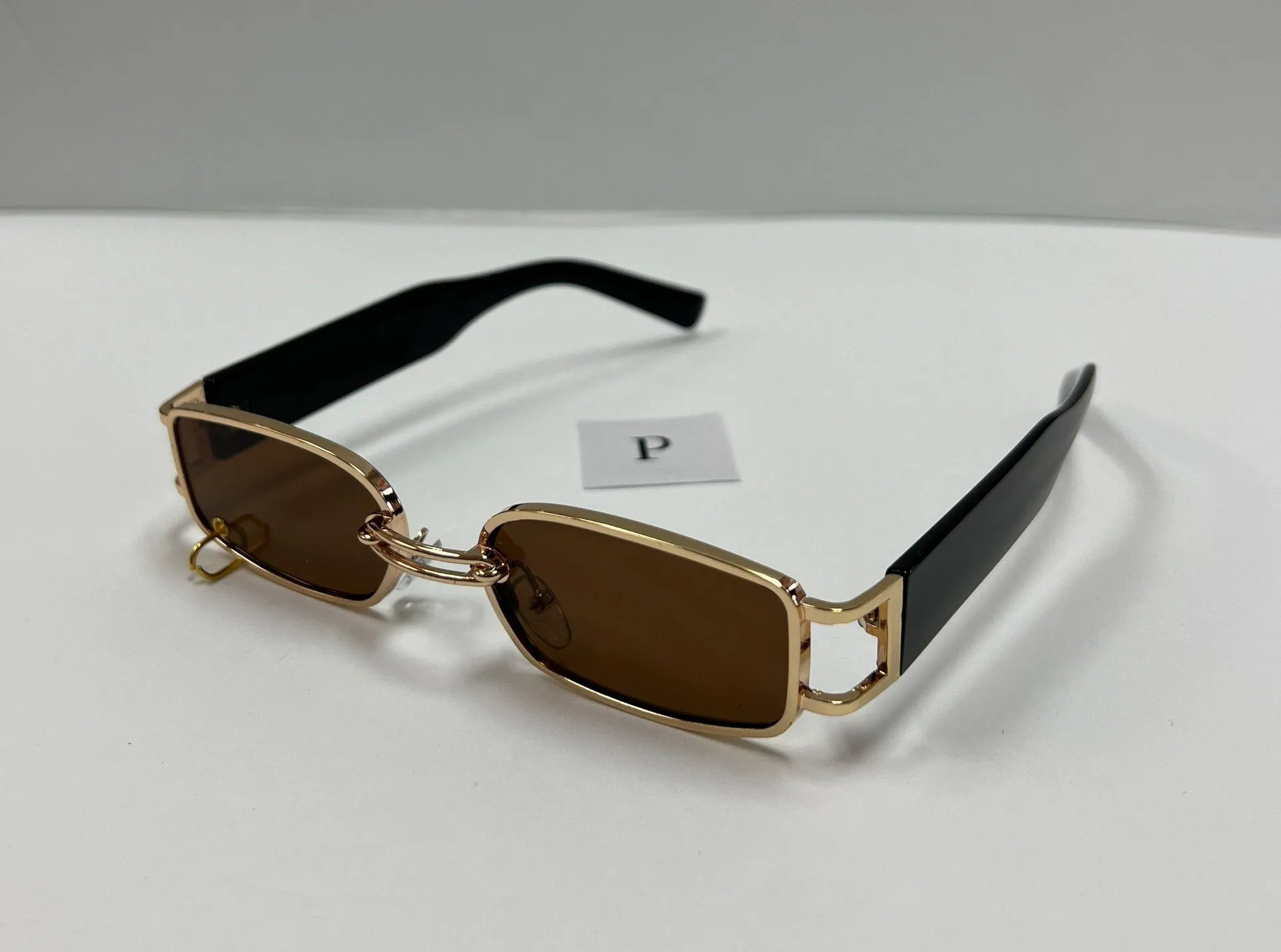 90s Square Brown Sunglasses / Small Brown Sunglasses - Image 2