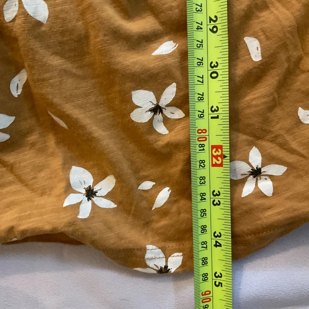 Rylee and Cru women Layla Dress mustard Yellow Hibiscus White floral m bust36 Size M - Image 5