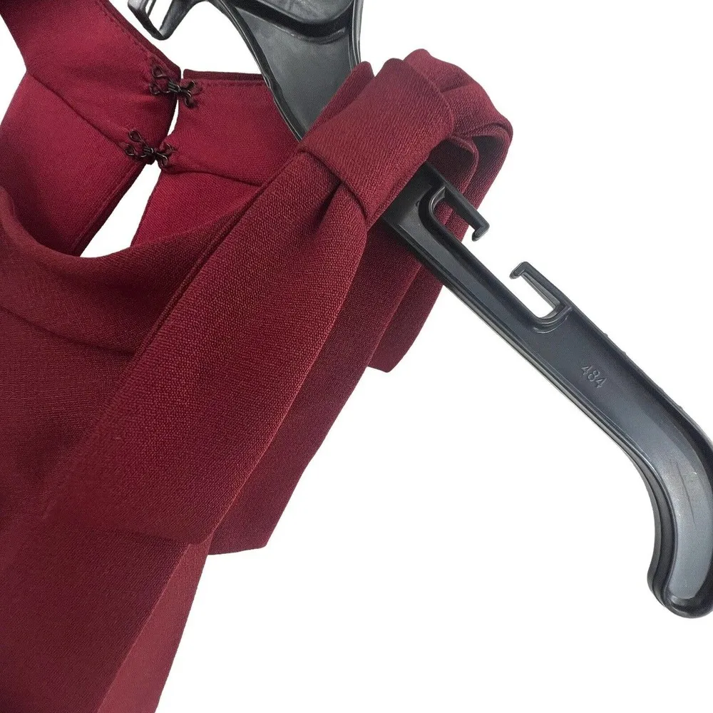 After Six Bow Neck Open Back Trumpet Gown Cabernet 14 New - Image 4