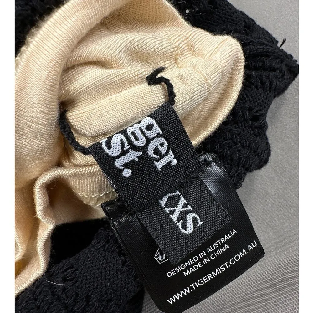 Tiger Mist - Florence Pointelle Knit Long Sleeve Mini Dress in Black - Image 4